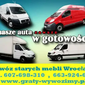 Wywóz starych mebli Wrocław,opróżnianie mieszkań Wrocław,utylizacja