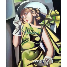 Sprzedam obraz Tamara Łempicka. Kobieta w kapeluszu- 50 na 70 cm