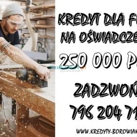 ŁATWO DOSTĘPNY KREDYT DLA FIRM 250 000 PLN NA OŚWIADCZENIE BEZ US !