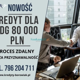 ❗NOWOŚĆ❗ Kredyt dla FIRM 80 000 PLN na 60 mies. DUŻA PRZYZNAWALNOŚĆ