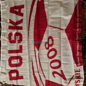 Flaga polska Tyskie Polska 2008 sponsor reprezentacji dla kibiców